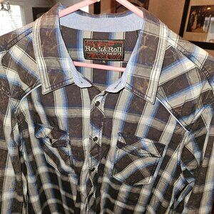 Rock & Roll Cowboy Western Shirt Long Sleeve Button Down